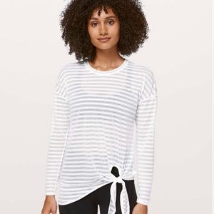 Lululemon Tie Your Practice Long Sleeve in White